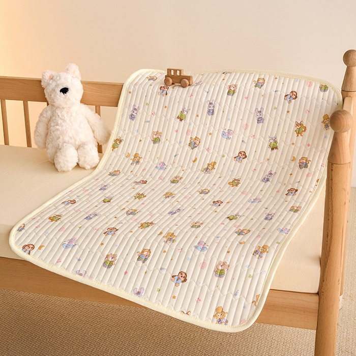 91家纺网 家纺一手货源 找家纺 X猫先生 2026新款全棉防水床垫婴童隔尿垫姨隔脏垫姨妈垫护理垫 疯狂童话城(FS)