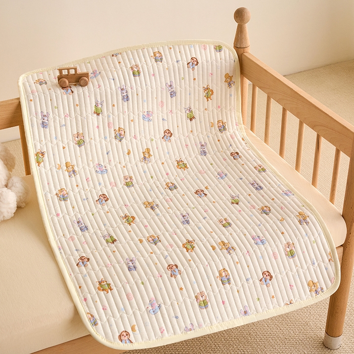 91家纺网 家纺一手货源 找家纺 X猫先生 2026新款全棉防水床垫婴童隔尿垫姨隔脏垫姨妈垫护理垫 疯狂童话城(FS)