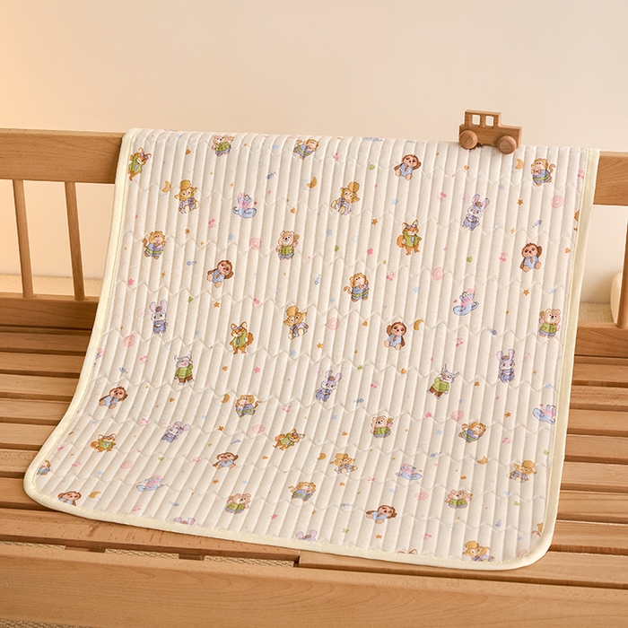 91家纺网 家纺一手货源 找家纺 X猫先生 2026新款全棉防水床垫婴童隔尿垫姨隔脏垫姨妈垫护理垫 疯狂童话城(FS)