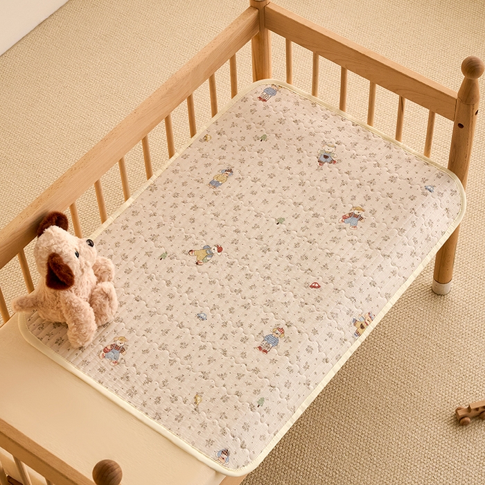 91家纺网 家纺一手货源 找家纺 X猫先生 2026新款全棉防水床垫婴童隔尿垫姨隔脏垫姨妈垫护理垫 花野小正太（FS）