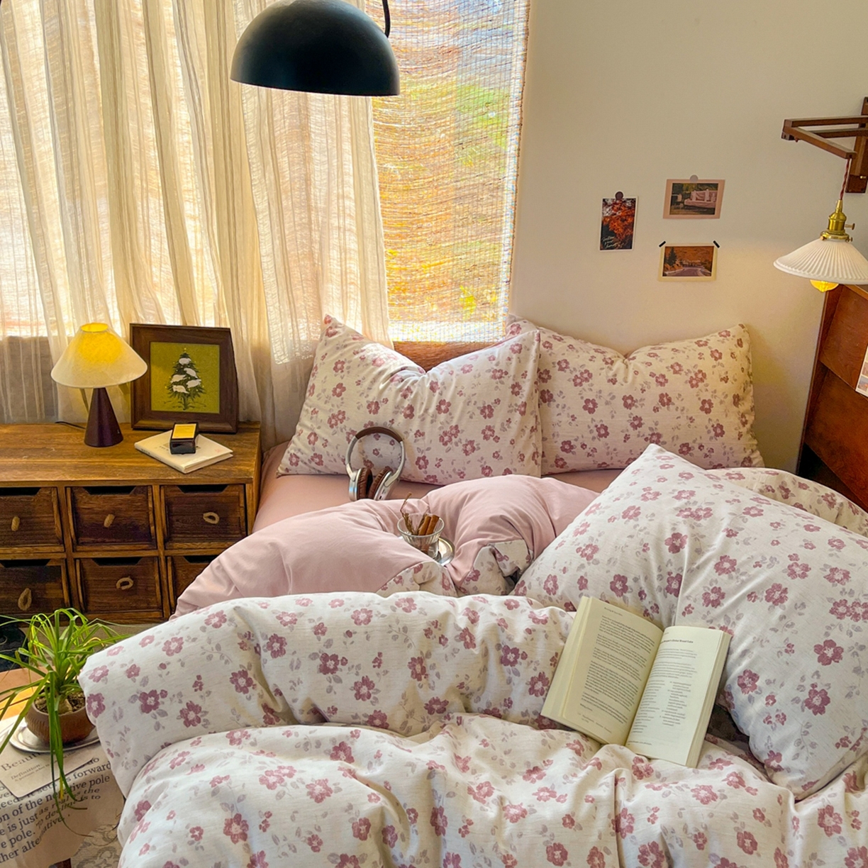 91家纺网 家纺一手货源 找家纺 金梦拉家纺 2026新款色织棉麻棉纱小露麻四件套 纸月