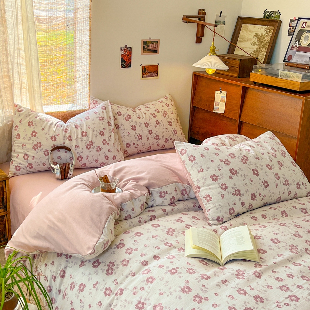 91家纺网 家纺一手货源 找家纺 金梦拉家纺 2026新款色织棉麻棉纱小露麻四件套 纸月