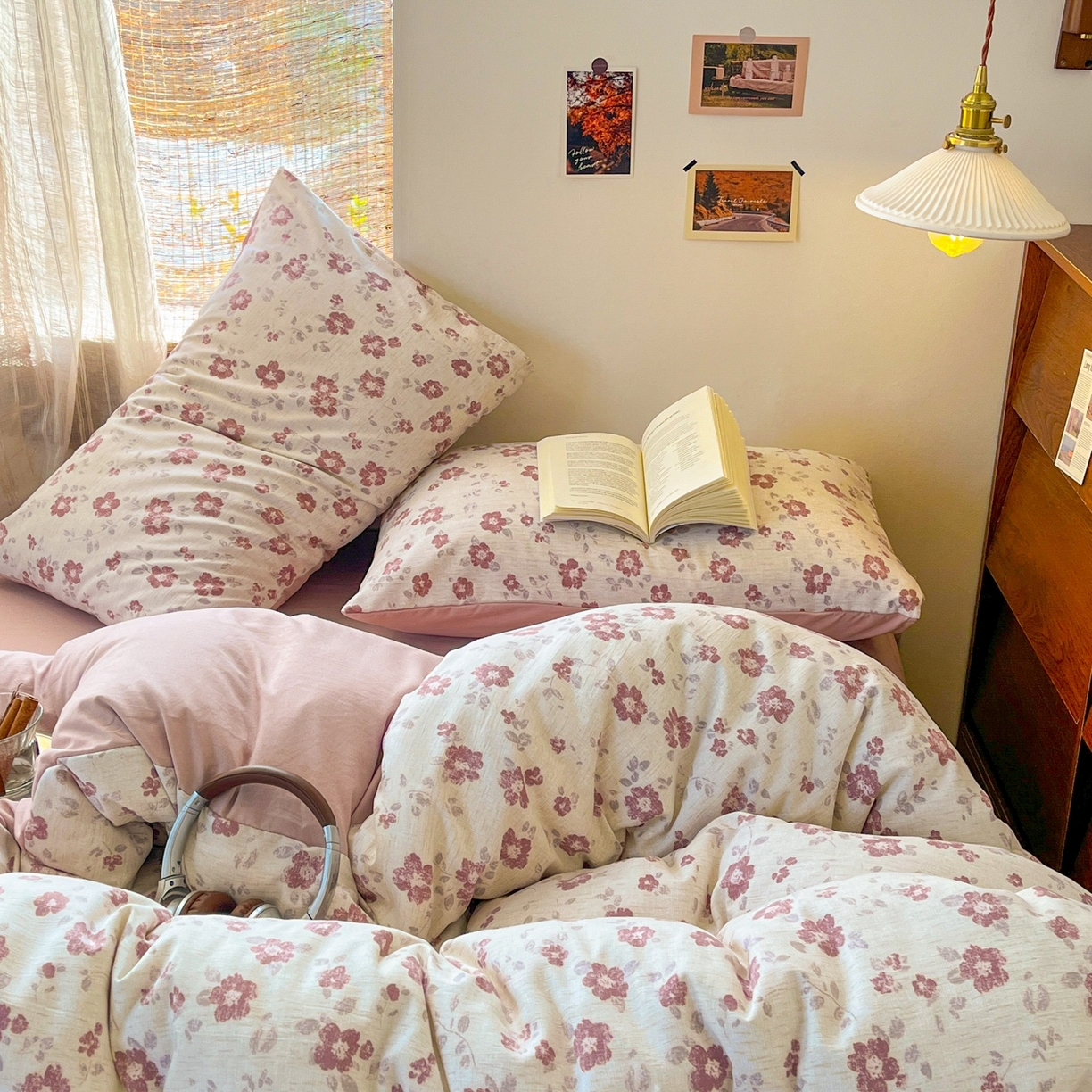 91家纺网 家纺一手货源 找家纺 金梦拉家纺 2026新款色织棉麻棉纱小露麻四件套 纸月