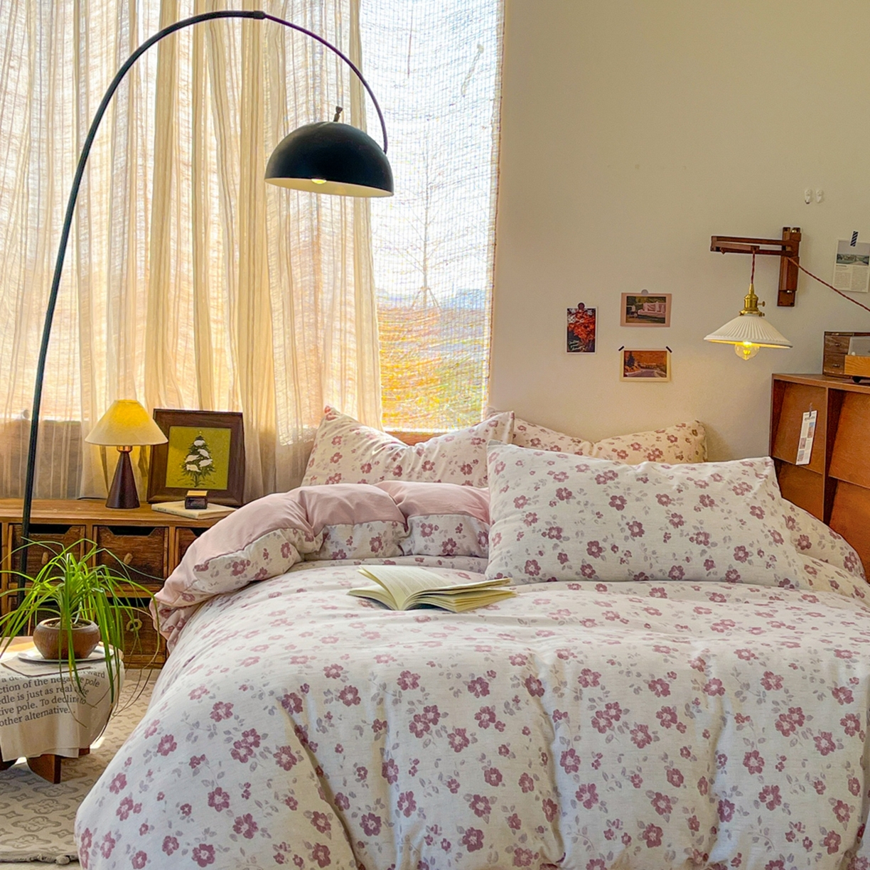 91家纺网 家纺一手货源 找家纺 金梦拉家纺 2026新款色织棉麻棉纱小露麻四件套 纸月