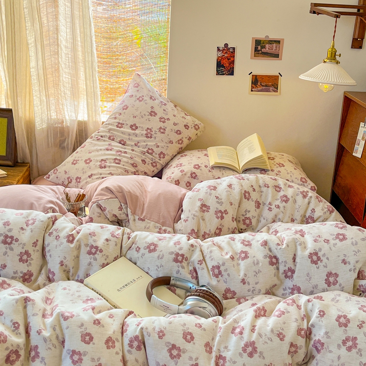 91家纺网 家纺一手货源 找家纺 金梦拉家纺 2026新款色织棉麻棉纱小露麻四件套 纸月