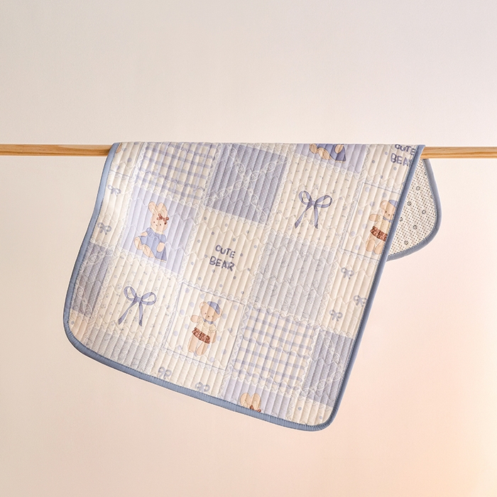 91家纺网 家纺一手货源 找家纺 X猫先生 2026新款全棉防水床垫婴童隔尿垫姨隔脏垫姨妈垫护理垫 蓝格童话（FS）