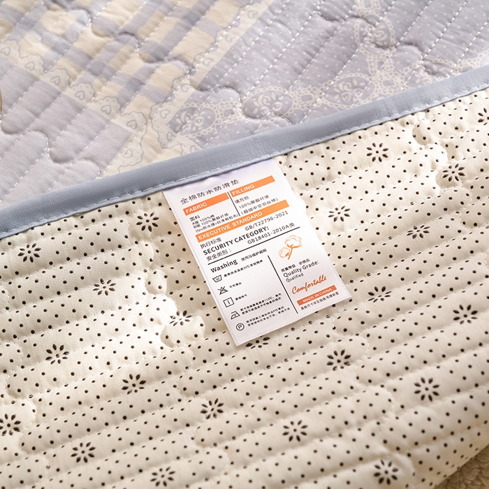 91家纺网 家纺一手货源 找家纺 X猫先生 2026新款全棉防水床垫婴童隔尿垫姨隔脏垫姨妈垫护理垫 蓝格童话（FS）