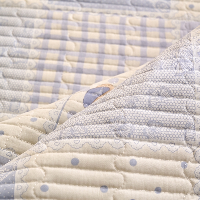 91家纺网 家纺一手货源 找家纺 X猫先生 2026新款全棉防水床垫婴童隔尿垫姨隔脏垫姨妈垫护理垫 蓝格童话（FS）