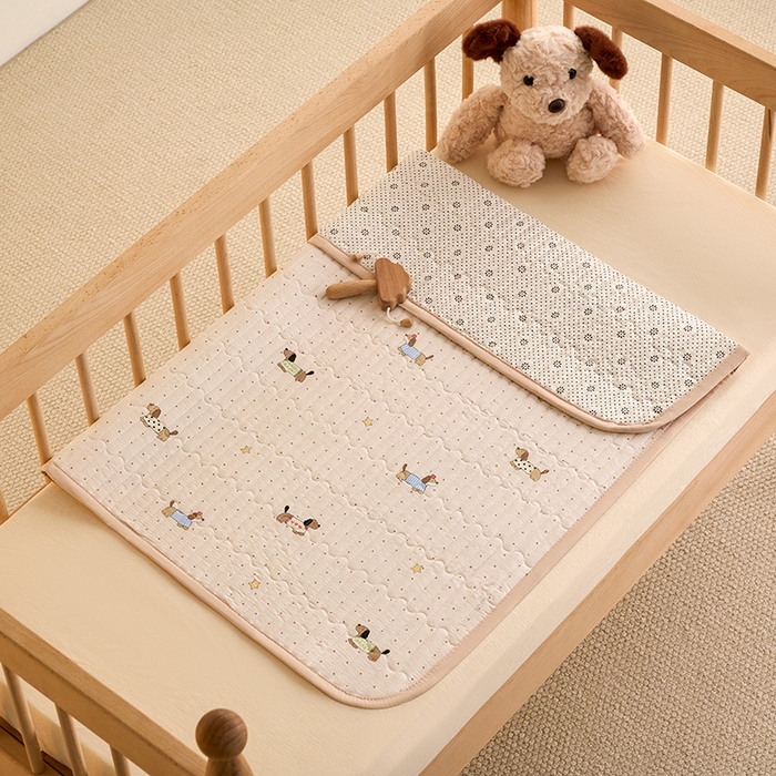 91家纺网 家纺一手货源 找家纺 X猫先生 2026新款全棉防水床垫婴童隔尿垫姨隔脏垫姨妈垫护理垫 星星柯基（FS）