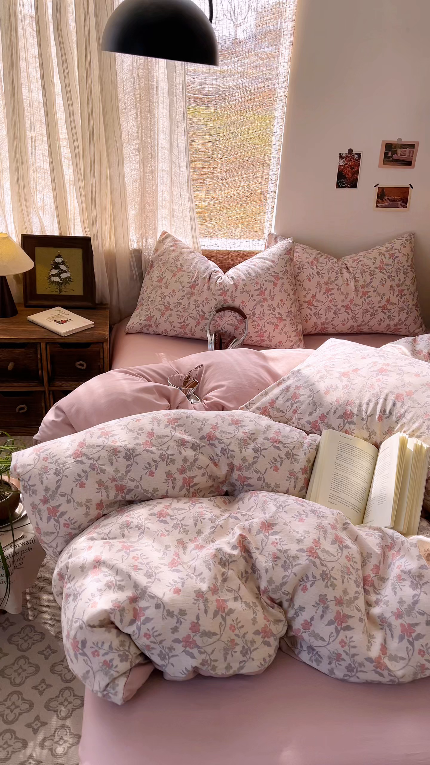 91家纺网 家纺一手货源 找家纺 金梦拉家纺 2026新款色织棉麻棉纱小露麻四件套 醉春烟