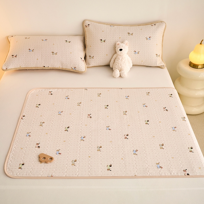 91家纺网 家纺一手货源 找家纺 X猫先生 2026新款全棉防水床垫婴童隔尿垫姨隔脏垫姨妈垫护理垫 星星柯基（FS）