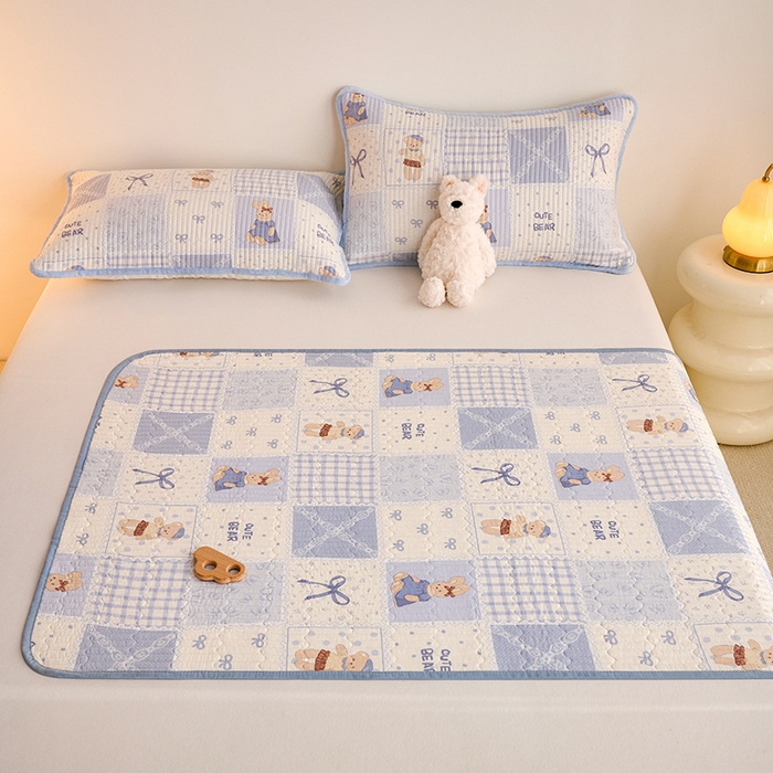 X猫先生 2026新款全棉防水床垫婴童隔尿垫姨隔脏垫姨妈垫护理垫 蓝格童话（FS）