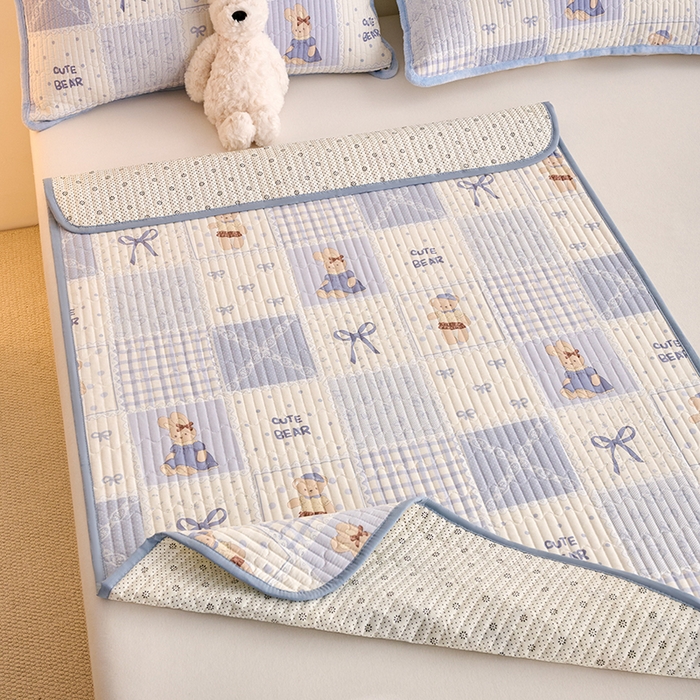 91家纺网 家纺一手货源 找家纺 X猫先生 2026新款全棉防水床垫婴童隔尿垫姨隔脏垫姨妈垫护理垫 蓝格童话（FS）