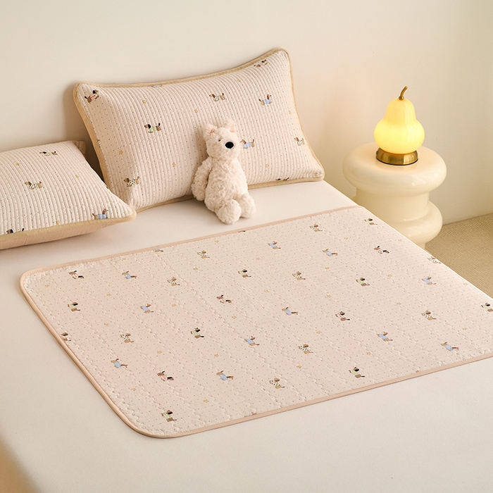 91家纺网 家纺一手货源 找家纺 X猫先生 2026新款全棉防水床垫婴童隔尿垫姨隔脏垫姨妈垫护理垫 星星柯基（FS）