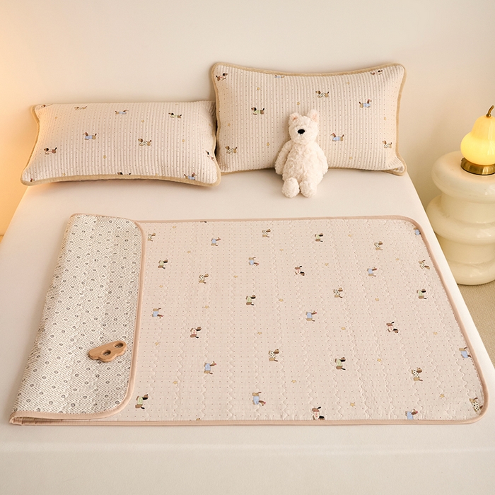 91家纺网 家纺一手货源 找家纺 X猫先生 2026新款全棉防水床垫婴童隔尿垫姨隔脏垫姨妈垫护理垫 星星柯基（FS）