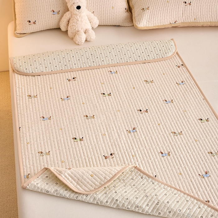 91家纺网 家纺一手货源 找家纺 X猫先生 2026新款全棉防水床垫婴童隔尿垫姨隔脏垫姨妈垫护理垫 星星柯基（FS）