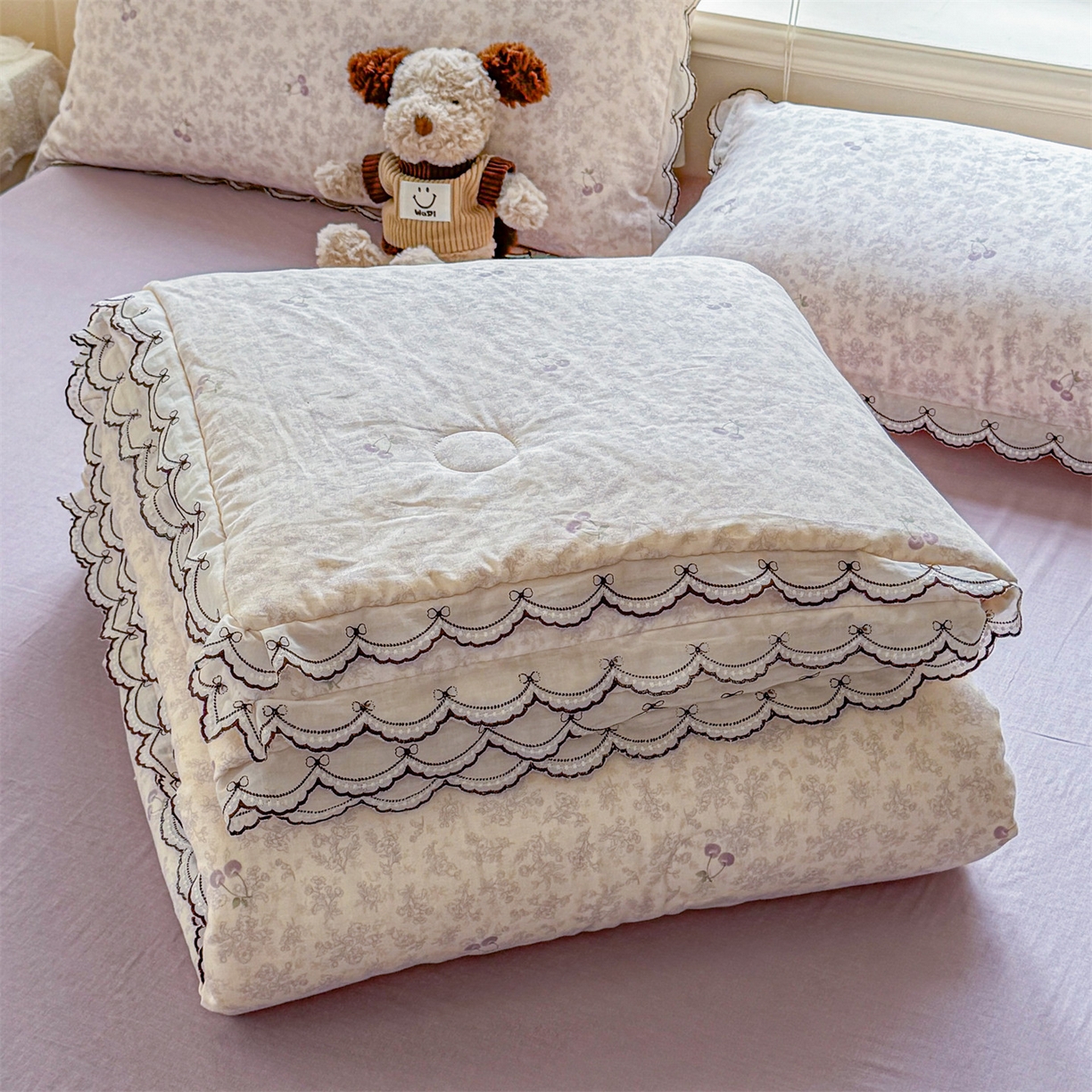 91家纺网 家纺一手货源 找家纺 （总）被窝家纺 2026新款全棉纯棉有氧双层纱多功能夏被夏凉被空调被四件套