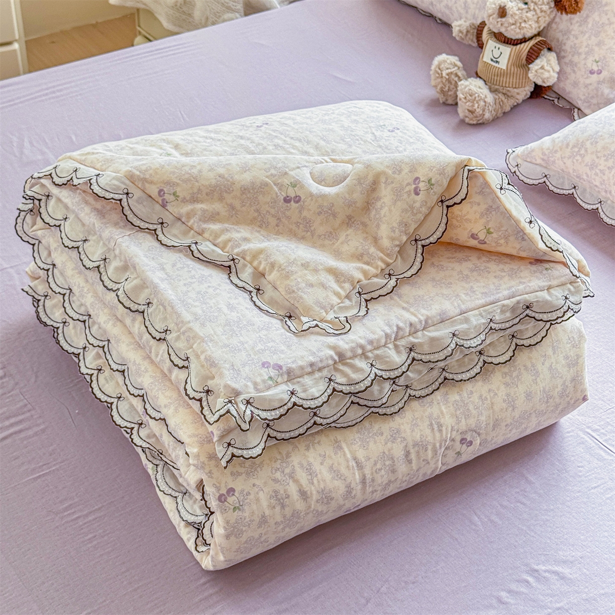 91家纺网 家纺一手货源 找家纺 （总）被窝家纺 2026新款全棉纯棉有氧双层纱多功能夏被夏凉被空调被四件套