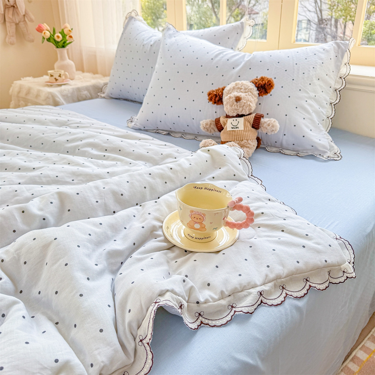 91家纺网 家纺一手货源 找家纺 （总）被窝家纺 2026新款全棉纯棉有氧双层纱多功能夏被夏凉被空调被四件套