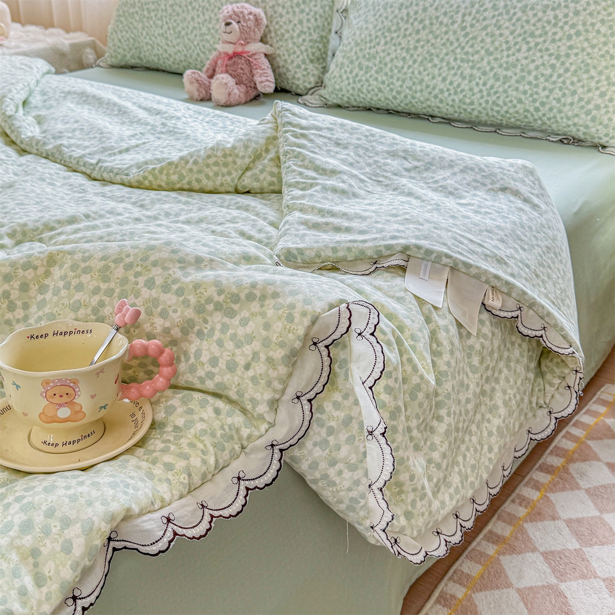 91家纺网 家纺一手货源 找家纺 （总）被窝家纺 2026新款全棉纯棉有氧双层纱多功能夏被夏凉被空调被四件套