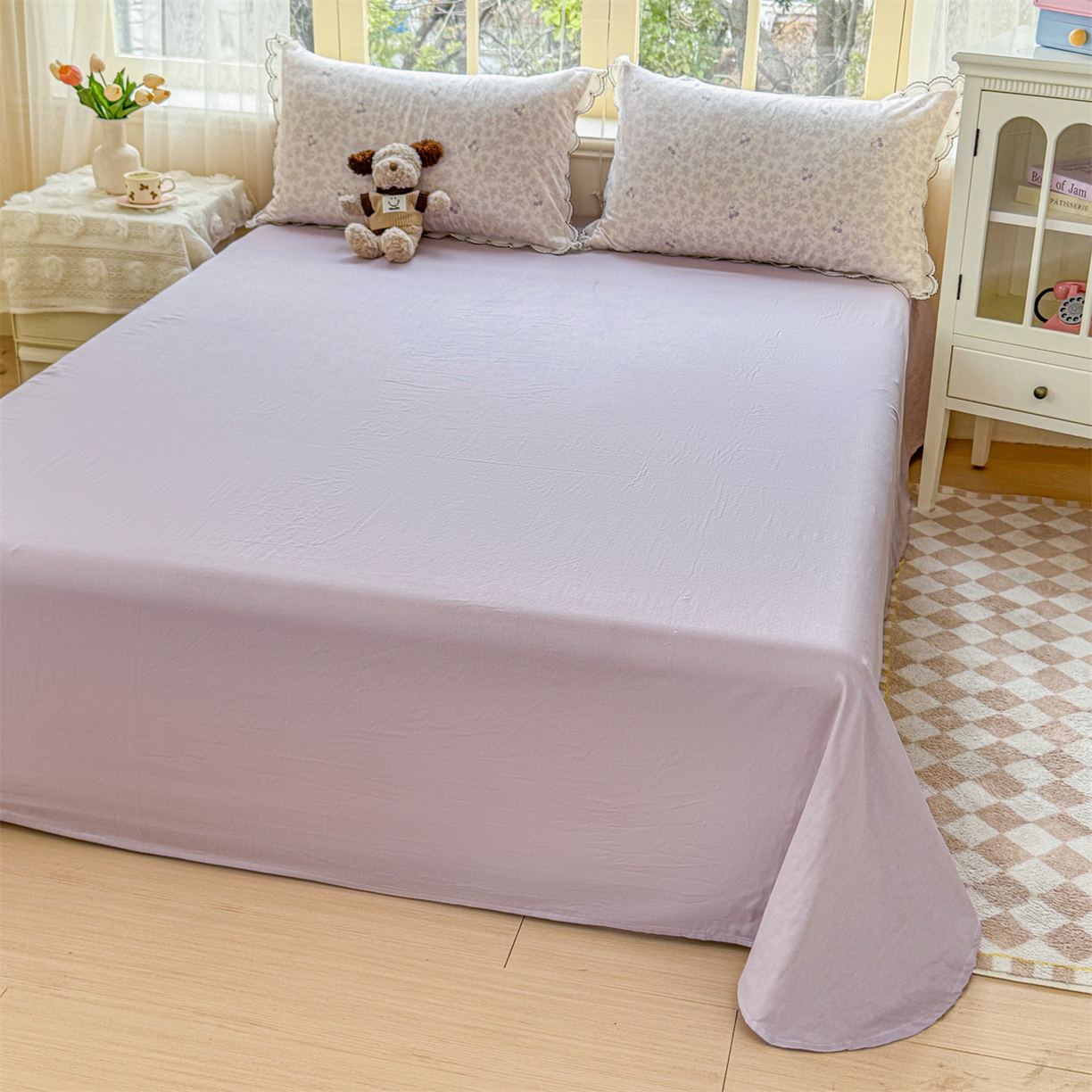 91家纺网 家纺一手货源 找家纺 被窝家纺 2026新款全棉纯棉有氧双层纱多功能夏被夏凉被空调被四件套 车厘子