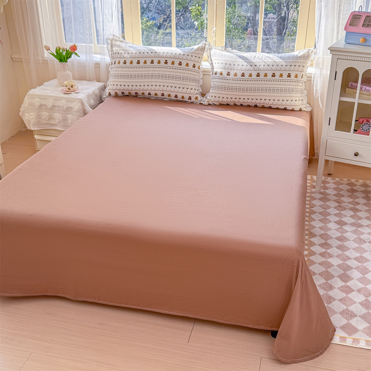 91家纺网 家纺一手货源 找家纺 被窝家纺 2026新款全棉纯棉有氧双层纱多功能夏被夏凉被空调被四件套 费尔岛小熊