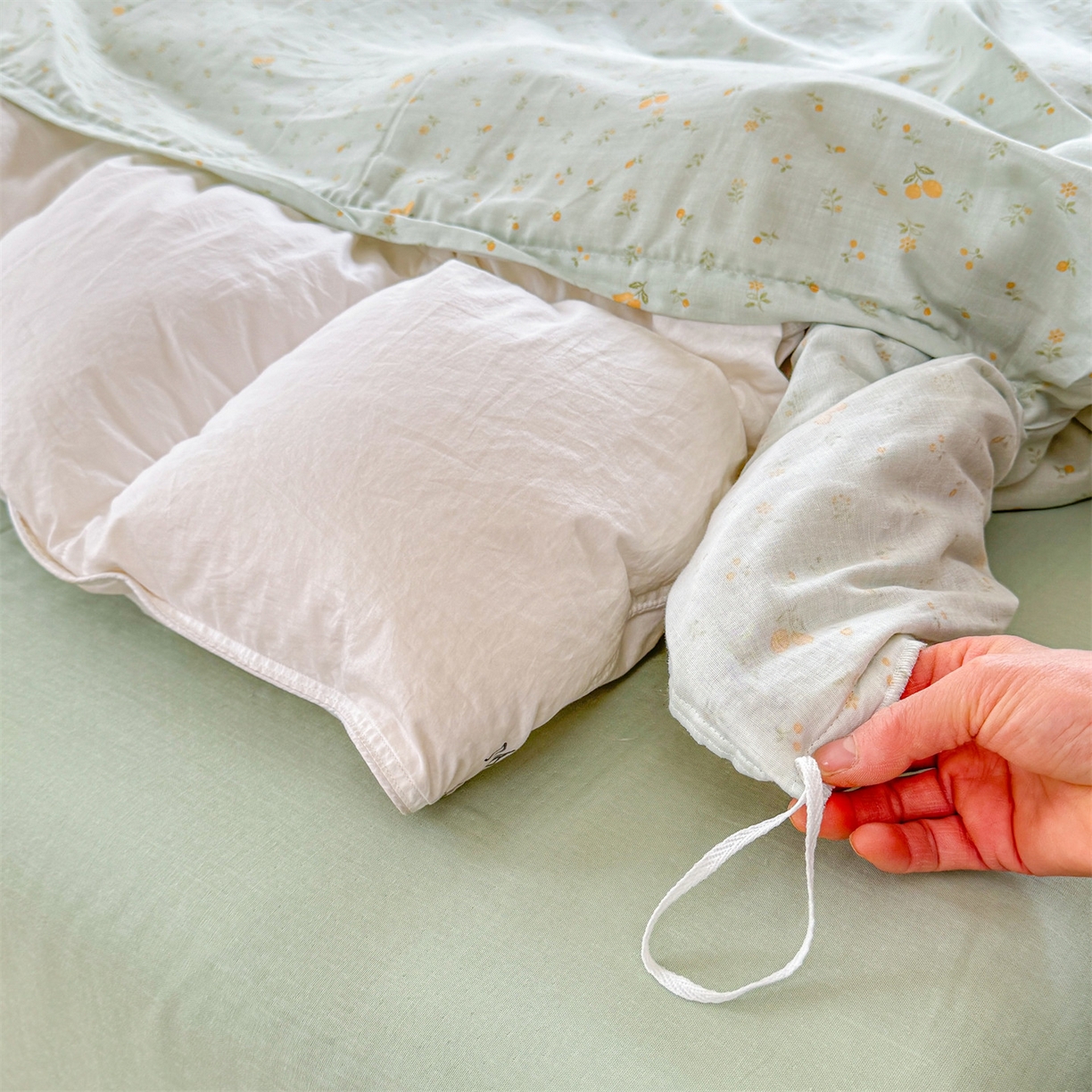 91家纺网 家纺一手货源 找家纺 被窝家纺 2026新款全棉纯棉有氧双层纱多功能夏被夏凉被空调被四件套 柠檬花