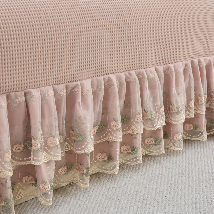 91家纺网 家纺一手货源 找家纺 能好家纺 2026春夏新款华夫格pe豆豆席凉席席子 豆沙