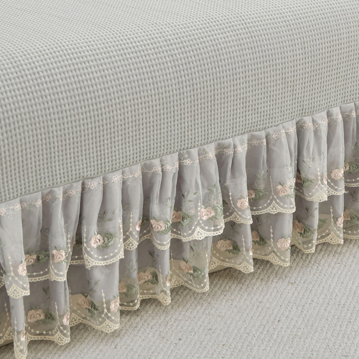 91家纺网 家纺一手货源 找家纺 能好家纺 2026春夏新款华夫格pe豆豆席凉席席子 灰