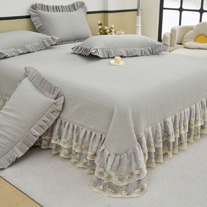 能好家纺 2026春夏新款华夫格pe豆豆席凉席席子 灰