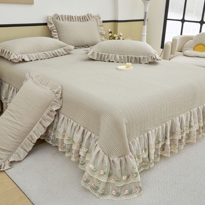 能好家纺 2026春夏新款华夫格pe豆豆席凉席席子 咖