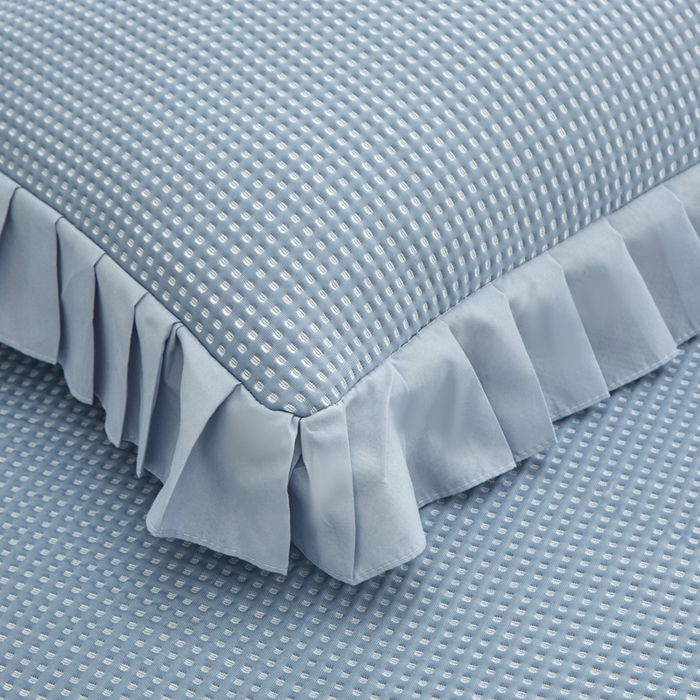 91家纺网 家纺一手货源 找家纺 能好家纺 2026春夏新款华夫格pe豆豆席凉席席子 蓝