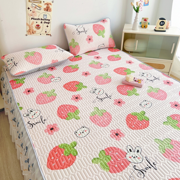 91家纺网 家纺一手货源 找家纺 （总）能好家纺 2026春夏新款小清新乳胶床裙款凉席席子