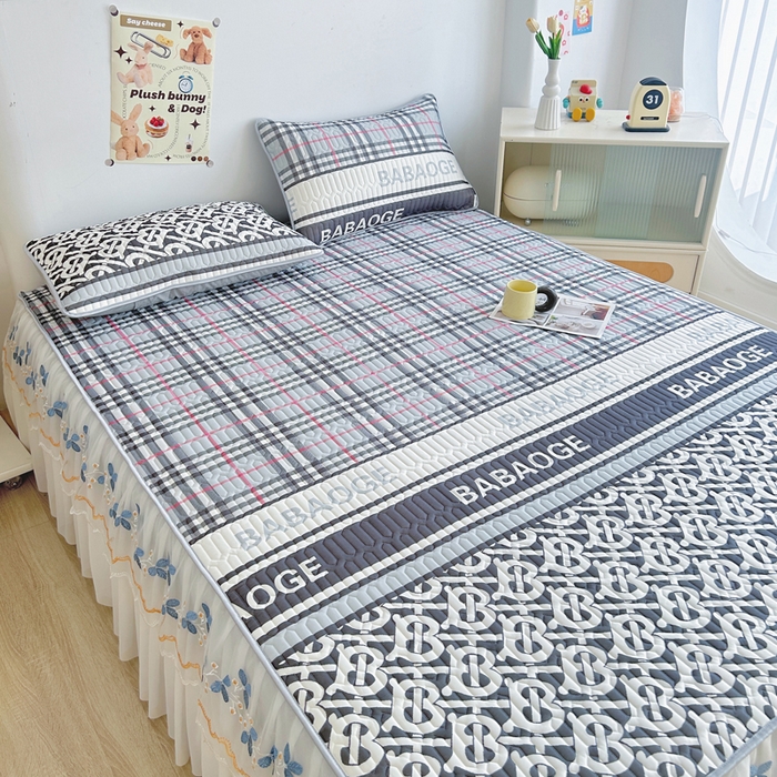 91家纺网 家纺一手货源 找家纺 能好家纺 2026春夏新款小清新乳胶床裙款凉席席子 潮牌