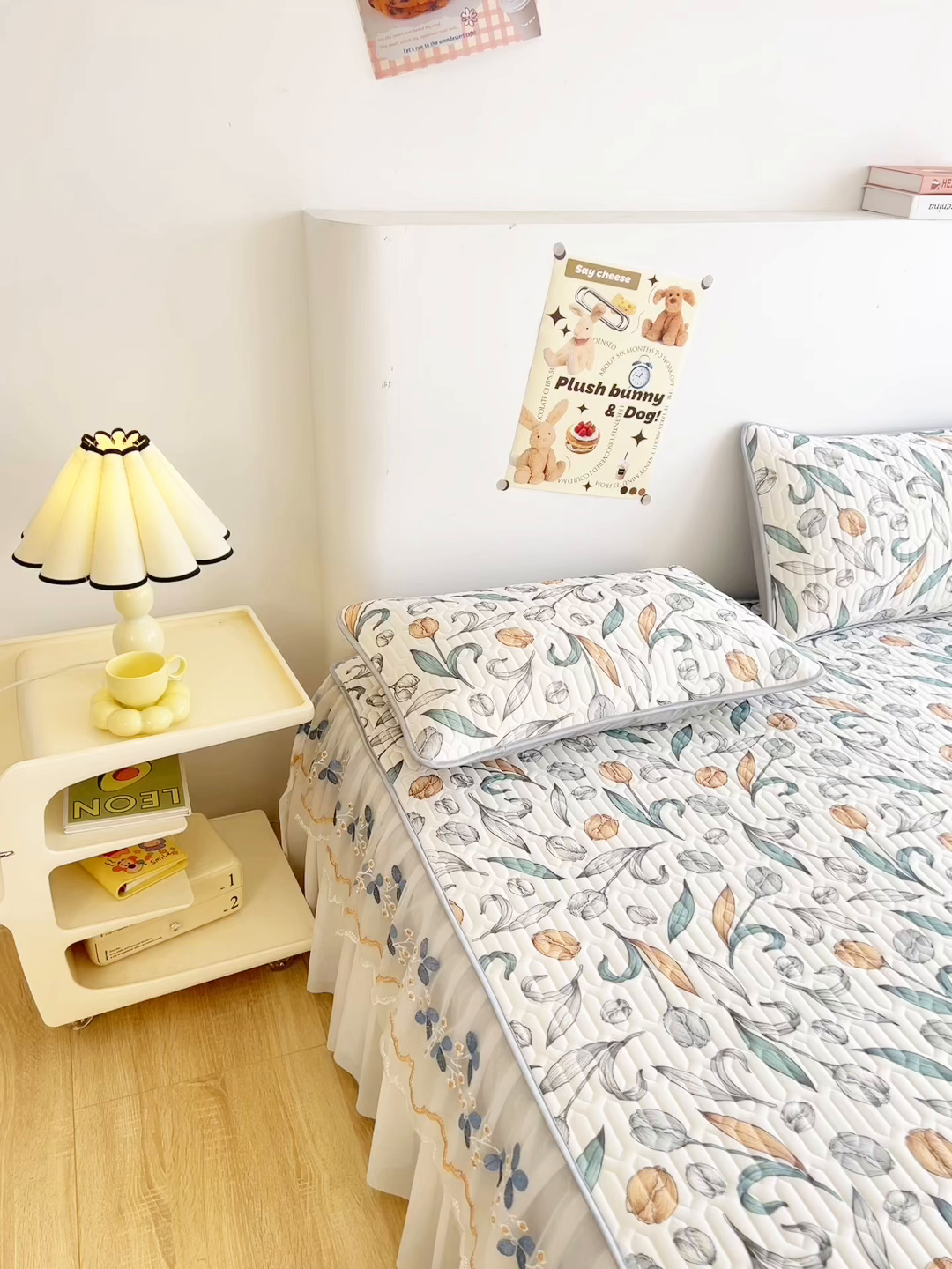 91家纺网 家纺一手货源 找家纺 能好家纺 2026春夏新款小清新乳胶床裙款凉席席子 花间梦