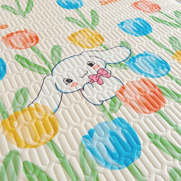 91家纺网 家纺一手货源 找家纺 能好家纺 2026春夏新款小清新乳胶床裙款凉席席子 可爱花园