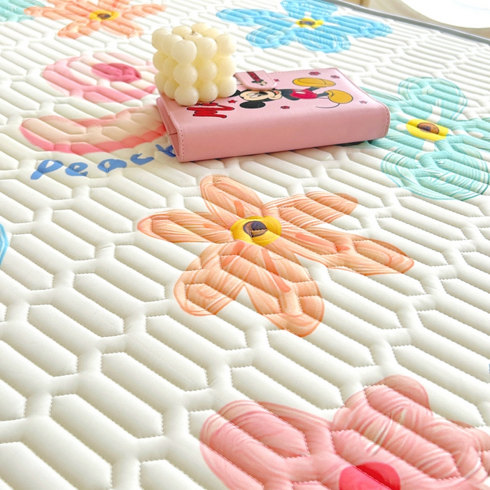 91家纺网 家纺一手货源 找家纺 能好家纺 2026春夏新款小清新乳胶床裙款凉席席子 夏韵