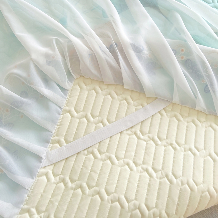 91家纺网 家纺一手货源 找家纺 能好家纺 2026春夏新款小清新乳胶床裙款凉席席子 叶清新