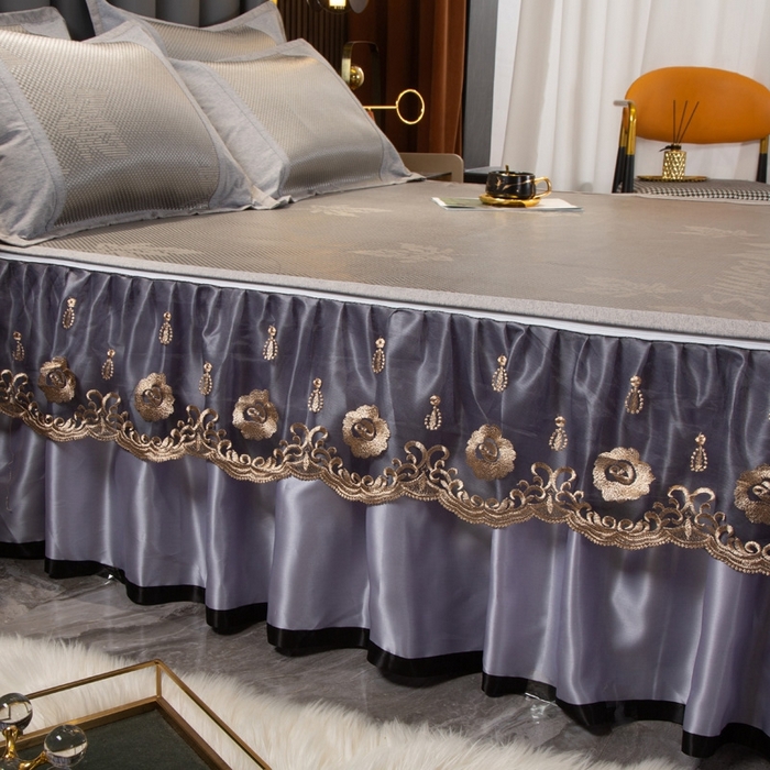 91家纺网 家纺一手货源 找家纺 （总）能好家纺 2026春夏新款提花冰藤床裙款凉席席子