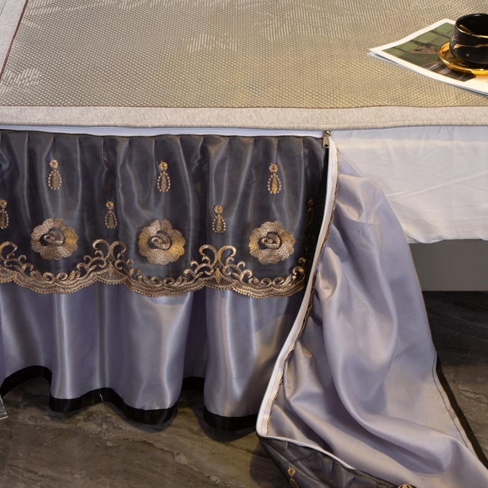 91家纺网 家纺一手货源 找家纺 （总）能好家纺 2026春夏新款提花冰藤床裙款凉席席子