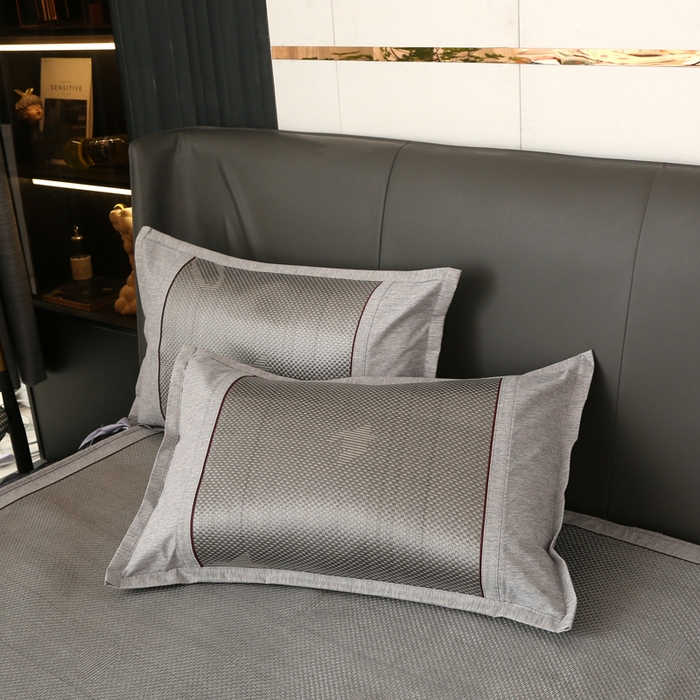 91家纺网 家纺一手货源 找家纺 能好家纺 2026春夏新款提花冰藤床裙款凉席席子 格调 灰