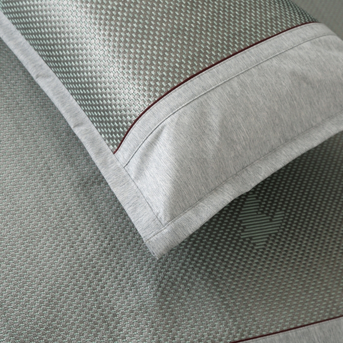 91家纺网 家纺一手货源 找家纺 能好家纺 2026春夏新款提花冰藤床裙款凉席席子 格调 灰绿