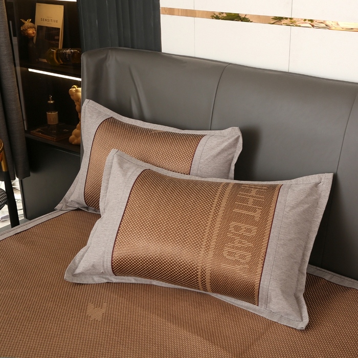 91家纺网 家纺一手货源 找家纺 能好家纺 2026春夏新款提花冰藤床裙款凉席席子 格调 咖