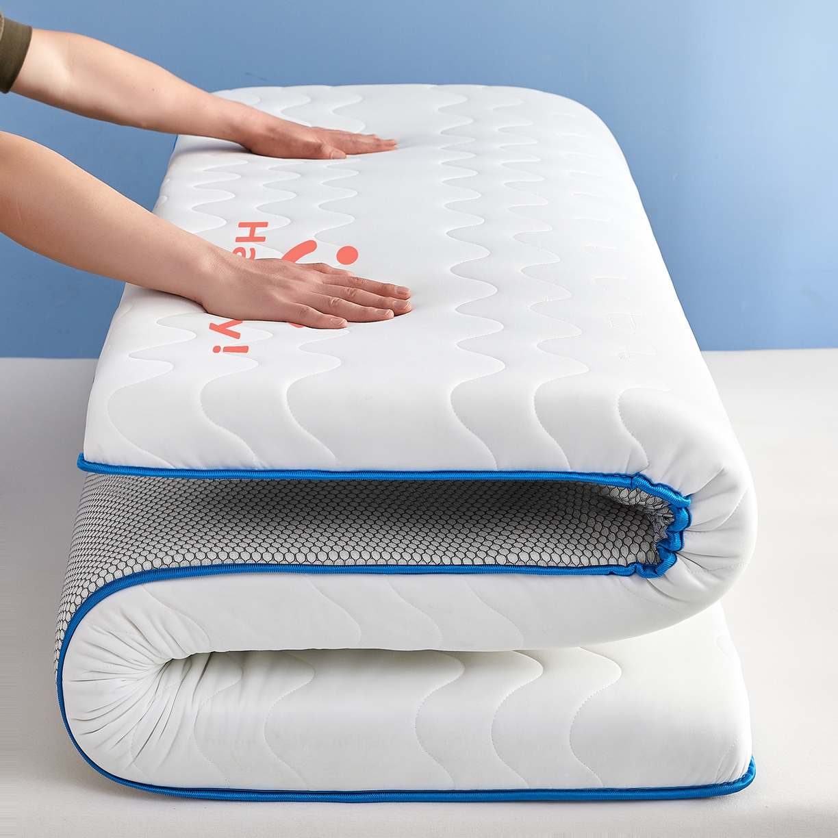 91家纺网 家纺一手货源 找家纺 （总）月茶家纺 2026新款单边三波浪牛奶丝乳胶床垫