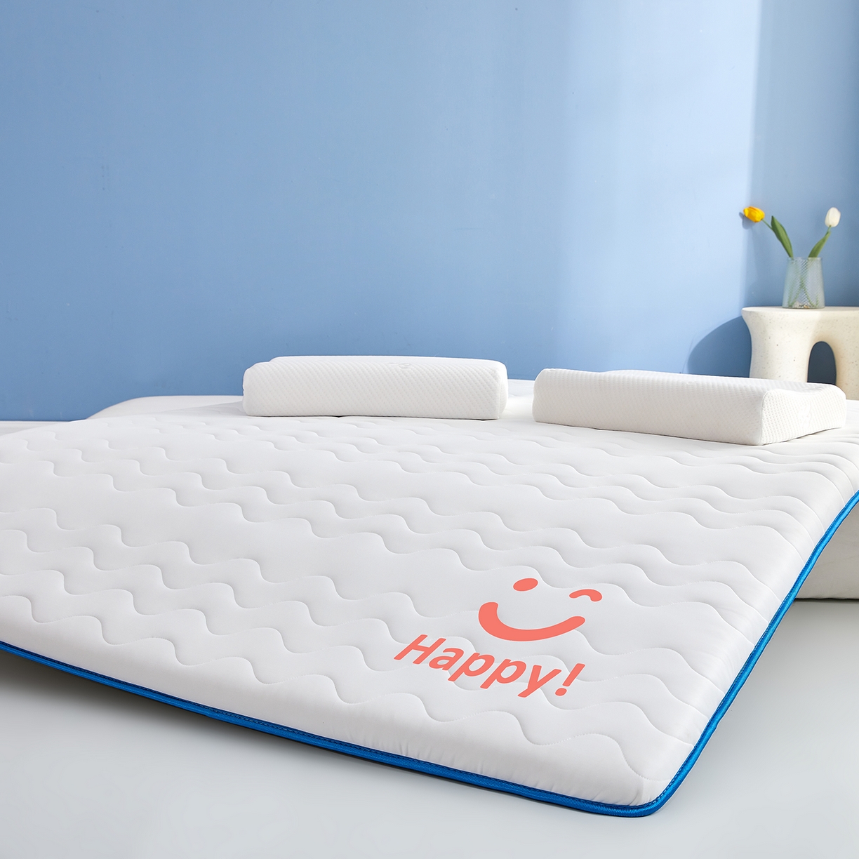 91家纺网 家纺一手货源 找家纺 （总）月茶家纺 2026新款单边三波浪牛奶丝乳胶床垫