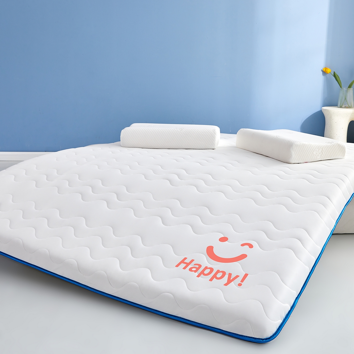 91家纺网 家纺一手货源 找家纺 （总）月茶家纺 2026新款单边三波浪牛奶丝乳胶床垫