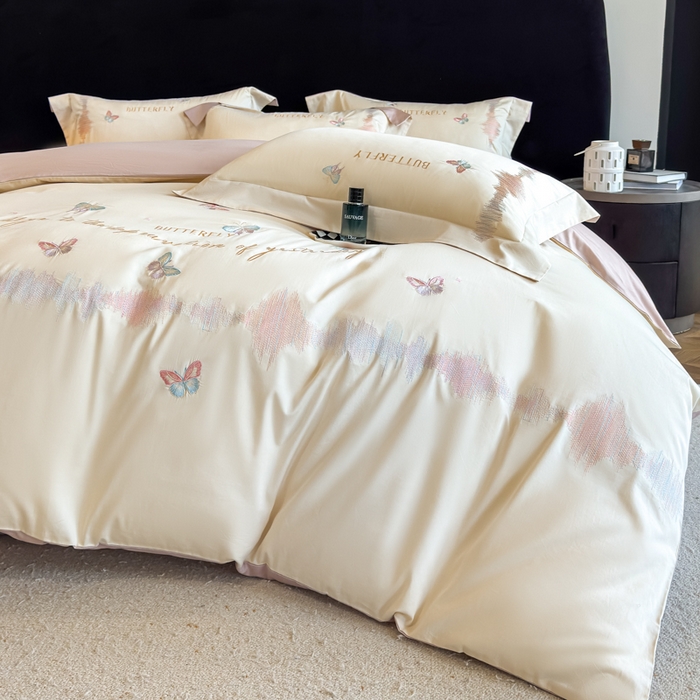 91家纺网 家纺一手货源 找家纺 （总）欣宜家纺 2026春夏新款纯棉全棉长绒棉刺绣绣花高端礼盒四件套-漫舞