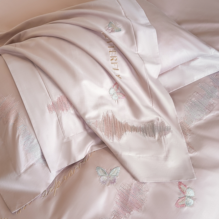 91家纺网 家纺一手货源 找家纺 欣宜家纺 2026春夏新款纯棉全棉长绒棉刺绣绣花高端礼盒四件套-漫舞 漫舞-粉紫