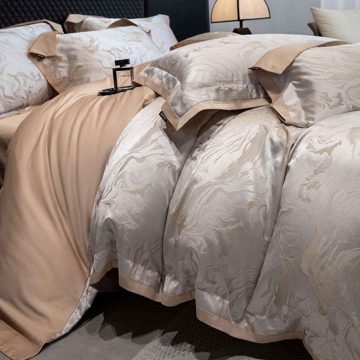 91家纺网 家纺一手货源 找家纺 （总）2026新款轻奢风高端A类贡缎长绒棉纯棉四件套100全棉提花被套床单床笠高级感-姝忆