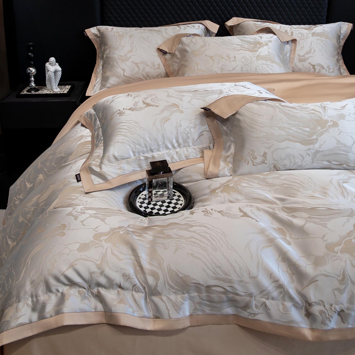 91家纺网 家纺一手货源 找家纺 （总）2026新款轻奢风高端A类贡缎长绒棉纯棉四件套100全棉提花被套床单床笠高级感-姝忆